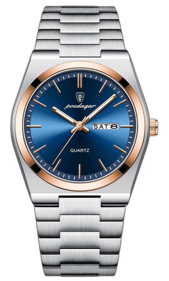 Rose gold steel watch